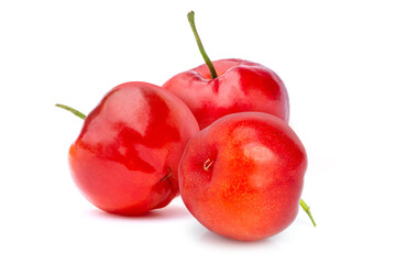 Acerola cherries isolated on white