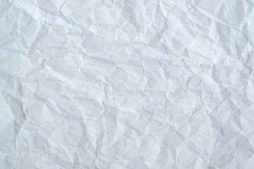 White crumpled paper, recycle paper texture, copy space for text.