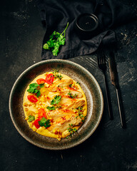 Chicken breast with corn puree