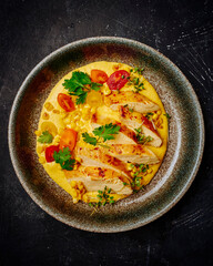 Chicken breast with corn puree