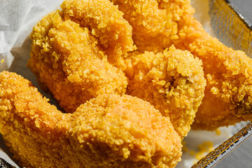fried wings close up
