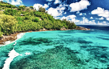 Mountains of Seychelles, aerial view