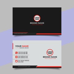 Professional Red and Black Business Card Template Design