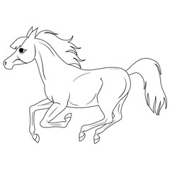 Obraz na płótnie Canvas Coloring page with horse. Painting for children.