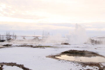 geothermal power geiser in Iceland