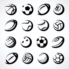 Rolgordijnen Sport balls set. Collection icons sport balls. Vector © VKA