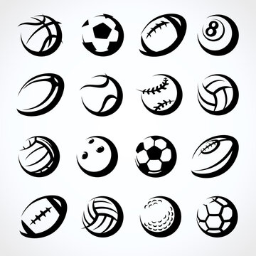 Sport balls set. Collection icons sport balls. Vector