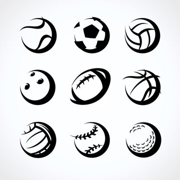 Sport balls set. Collection icons sport balls. Vector