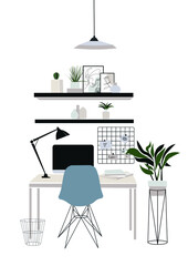 Home office freelancer modern abstract illustration - 448579043