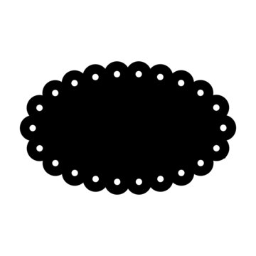 Scalloped oval shape dotten. Clipart image isolated on white background