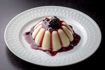 Panna Cotta with fresh berries.