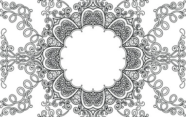 Coloring Page mandala design with text space