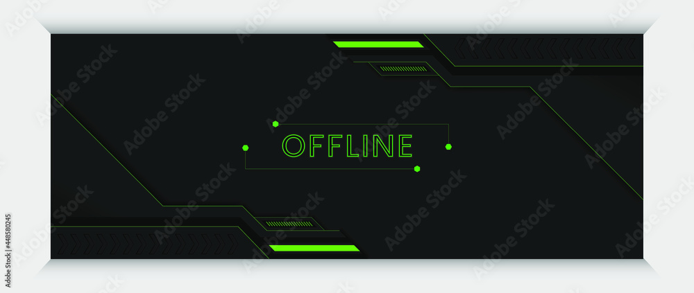 Wall mural modern green gaming banner and cover design template. geometrical shapes offline. social media banne - Wall murals
