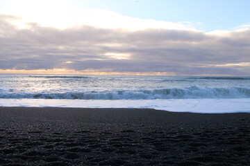 waves on the beach in Iceland