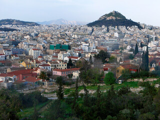 Fototapeta na wymiar View point of buildingd Athens Cityscape Greece