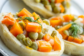 Traditional delicious Turkish food; Artichoke with olive oil (zeytinyagli enginar)