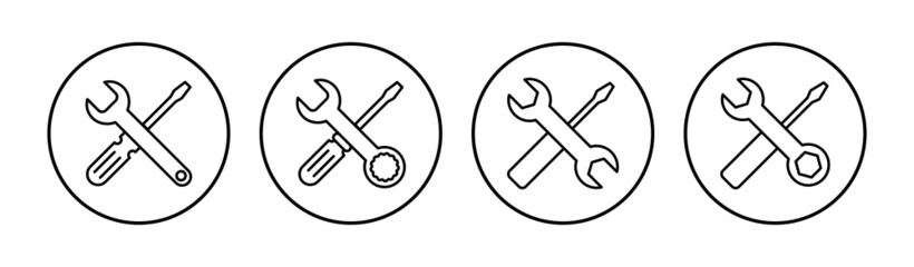 Repair tools icon set. tool icon vector. setting icon vector. Wrench and screwdriver. support, Service