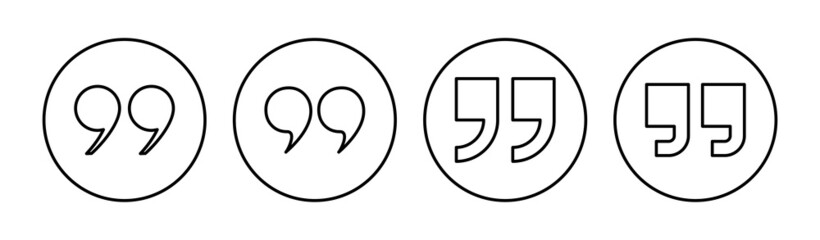 Quote icon set. Quotation mark symbol.