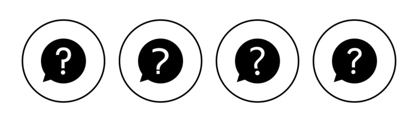 Question icon set. question mark icon vector.