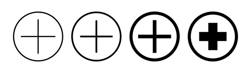 Plus Icon set. Add plus icon
