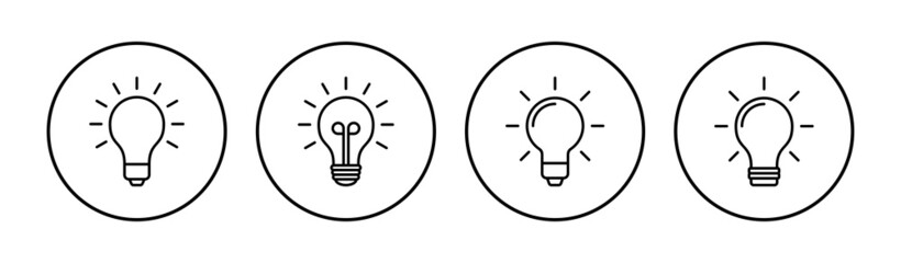 Lamp icon set. Light bulb icon vector. idea symbol.