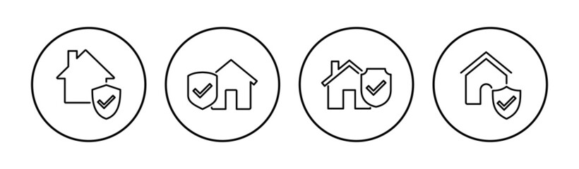 House insurance icon set. house protection icon.