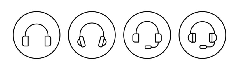 Headphone icon set. Headset icon symbols