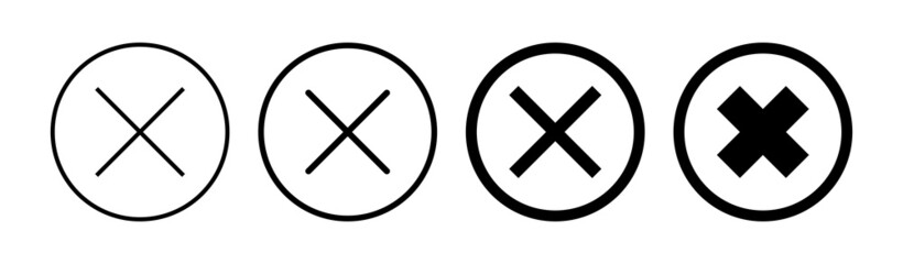 Close icon set. Delete icon vector. cross sign