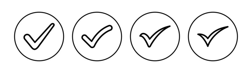 Check mark set. Check mark icon. Tick mark symbol vector