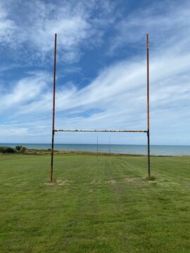 Rusty rugby goalposts