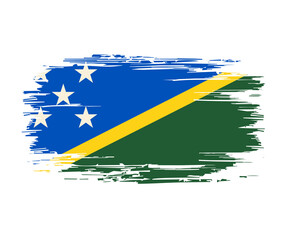 Solomon Islands flag brush grunge background. Vector illustration.