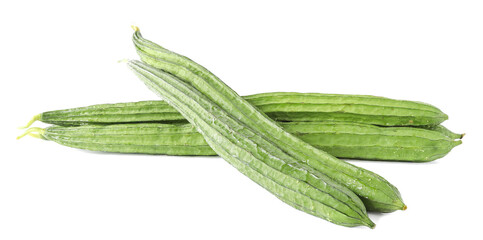 Fresh Angled luffa isolated on white background