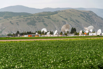 Piana del Fucino, Italy. Fucino Space Center. June 2021. One of the most important...