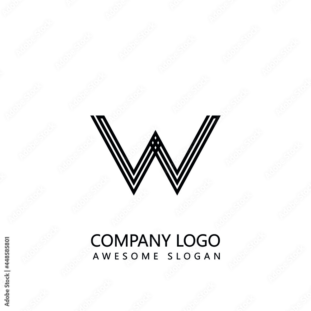 Wall mural letter logo W