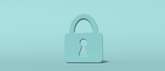 Security safety lock icon - 3D render