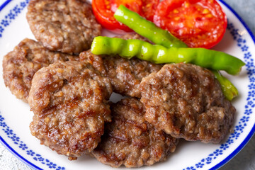 Traditional Turkish food; Turkish meatballs, Turkish name; Akcaabat kofte)