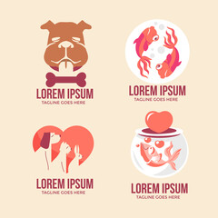 Modern Vector Set of Pet Shop Logo Design Template