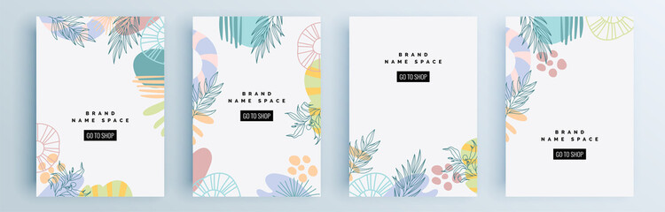 Modern abstract covers set, minimal covers design. Colorful geometric background, vector illustration.	

