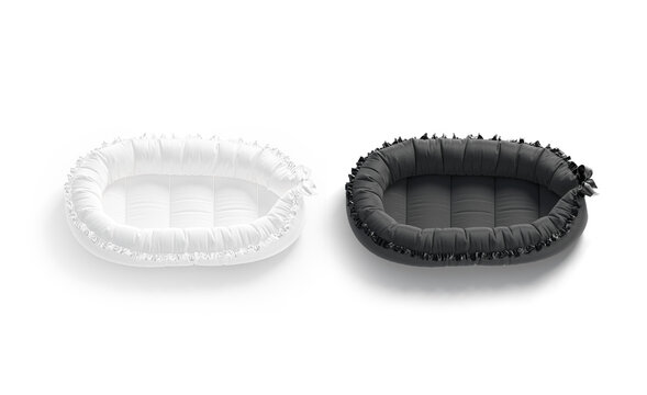 Blank black and white babynest lounger mockup, top view