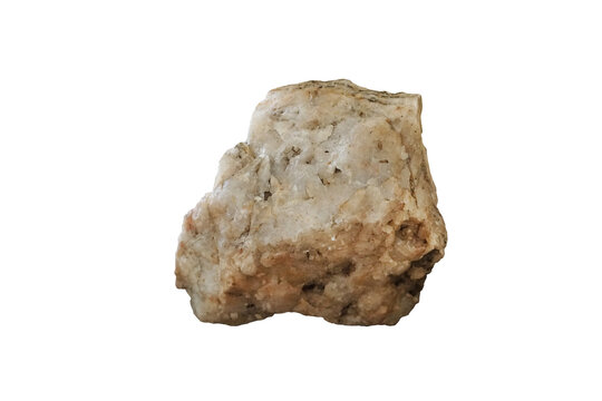 Big quartz rock stone isolated on white background.