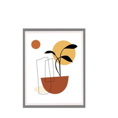 contemporary art posters in pastel colors. Abstract geometric elements and strokes, decorative trees, Great design for social media, postcards, prints.