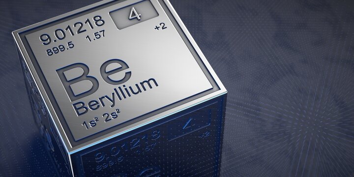 Beryllium. Element 4 of the periodic table of chemical elements. 
