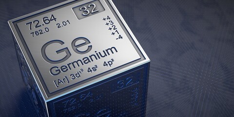 Germanium. Element 32 of the periodic table of chemical elements. 