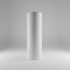 Blank Kraft Paper Push Up Tube Packaging For Branding. 3d render illustration