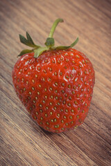 Fresh delicious strawberry on board. Healthy nutrition
