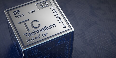 Technetium. Element 43 of the periodic table of chemical elements.  - obrazy, fototapety, plakaty