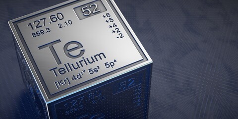 Tellurium. Element 52 of the periodic table of chemical elements. 