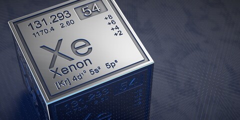 Xeon. Element 54 of the periodic table of chemical elements. 