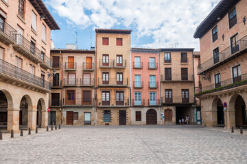 views of puente la reina medieval town, Spain