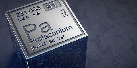 Protactinium. Element 38 of the periodic table of chemical elements. 